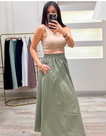 Elastik Belli Midi Etek resmi